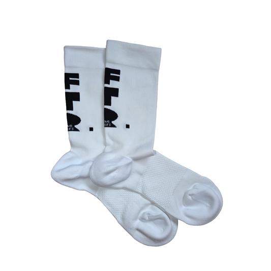 FTR running socks | crew length | white