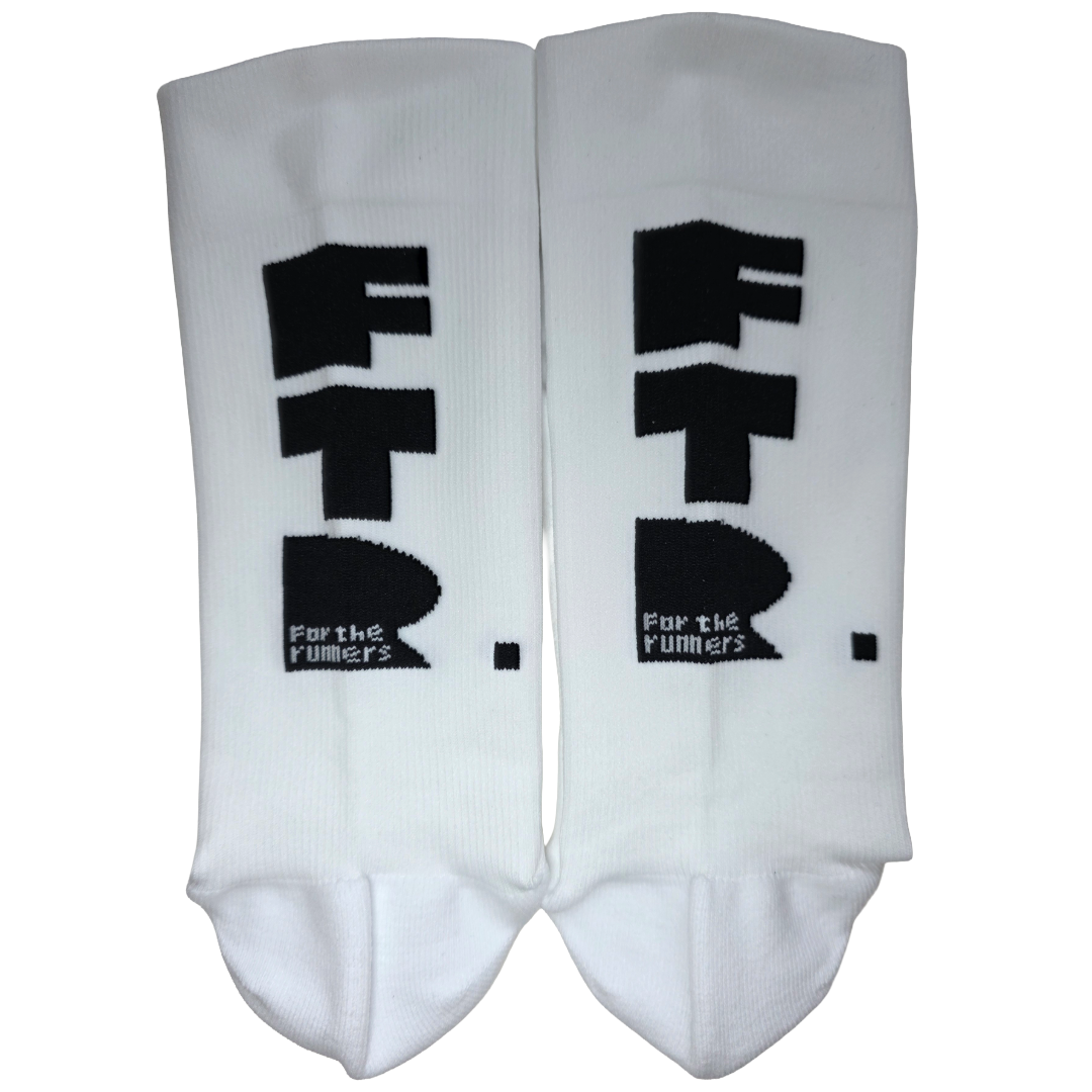 FTR running socks | crew length | white