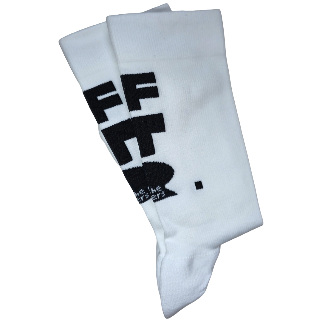 FTR running socks | crew length | white